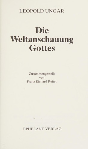 Ungar Leopold Reiter Franz Richter (Hg.)