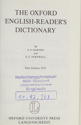 Hornby, Albert S. Parnwell, Eric C.