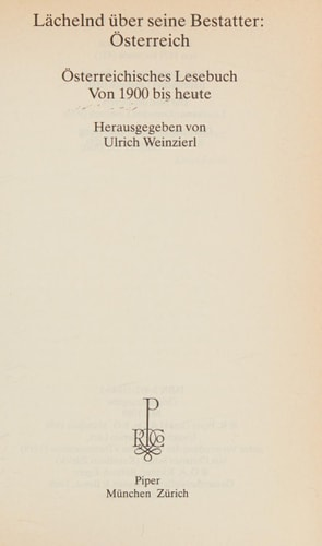 Ulrich Weinzierl (Hg.)