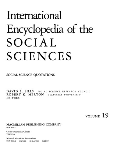 David L. Sills (ed. )