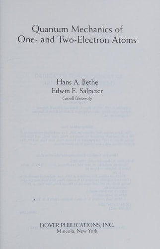 Hans A. Bethe, Edwin E. Salpeter