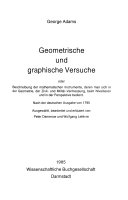 George Adams, Peter Damerow u. Wolfgang Lefèvre (Ausw., Bearb., Erl. )