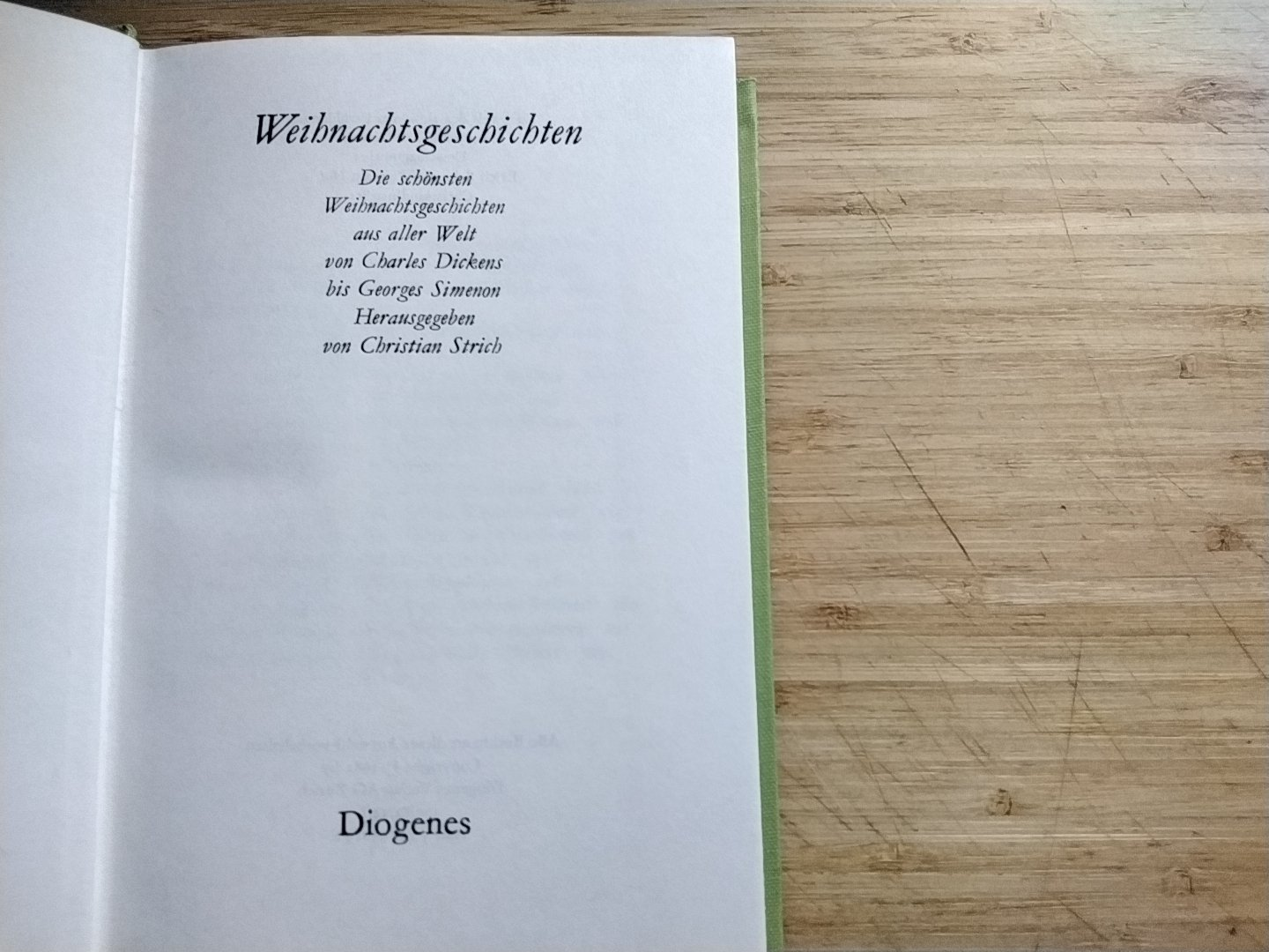 Christian Strich (Hg.), Dickens, Simenon, Maupassant, Stifter, Tolstoi Lagerlöf, Mann, Cechov u. a.