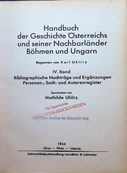 Uhlirz, Karl, Uhlirz, Mathilde