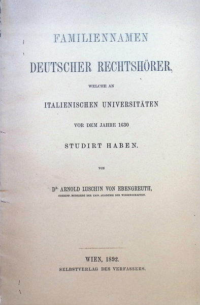 Arnold Luschin von Ebengreuth